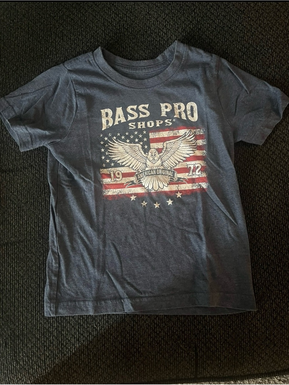 Bass Pro Shops Navy Graphic Eagle & Flag Tee